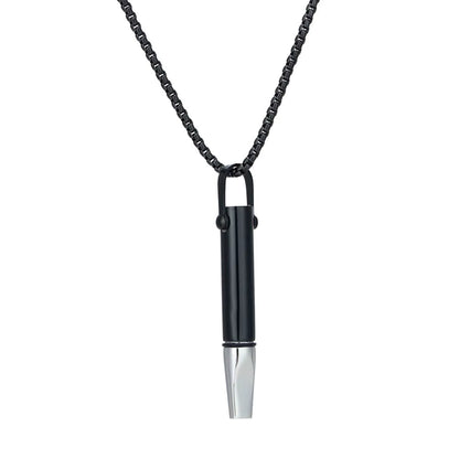 Titanium Steel Breathing Resistance Whistle Necklace Built-In Cotton Core round Tube Meditation Mindfulness Pendants Ornament