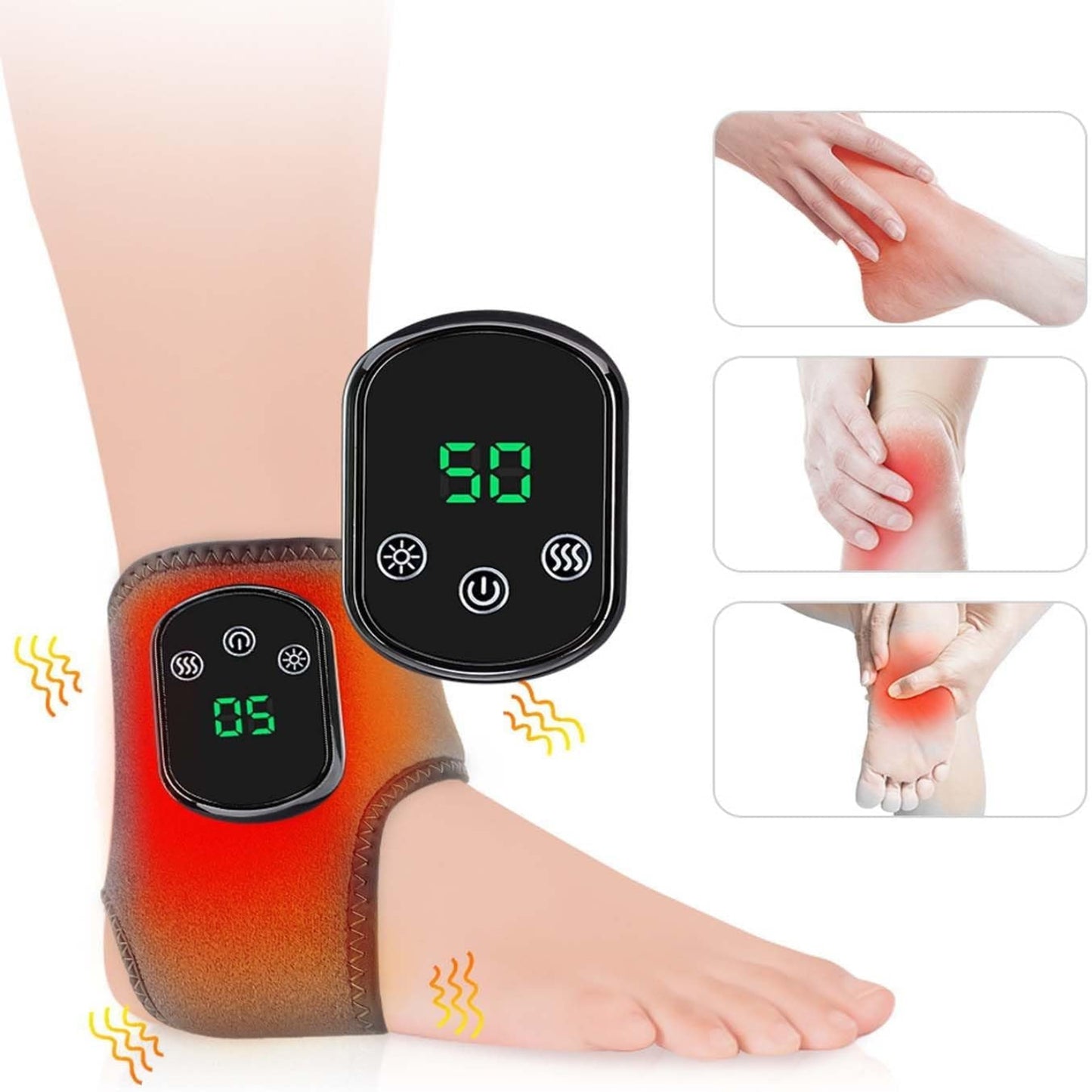 Foot Massager, Portable Naxir Foots Revive Massager, Wireless Feet Renew Triple Therapy Massager, 3-Speed Vibration & 5-Temperature Settings for Home Office Travel, Comfort Relaxation(1Pc)