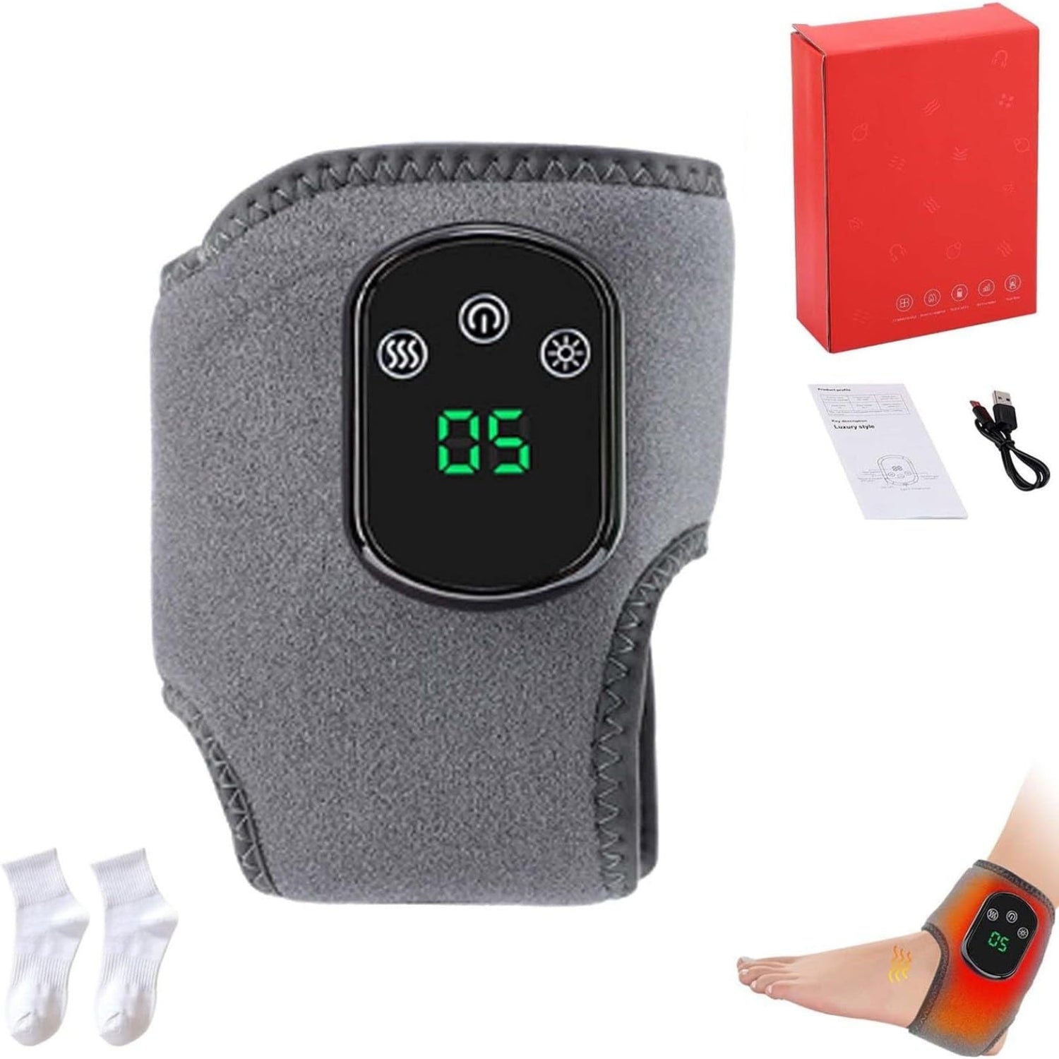 Foot Massager, Portable Naxir Foots Revive Massager, Wireless Feet Renew Triple Therapy Massager, 3-Speed Vibration & 5-Temperature Settings for Home Office Travel, Comfort Relaxation(1Pc)